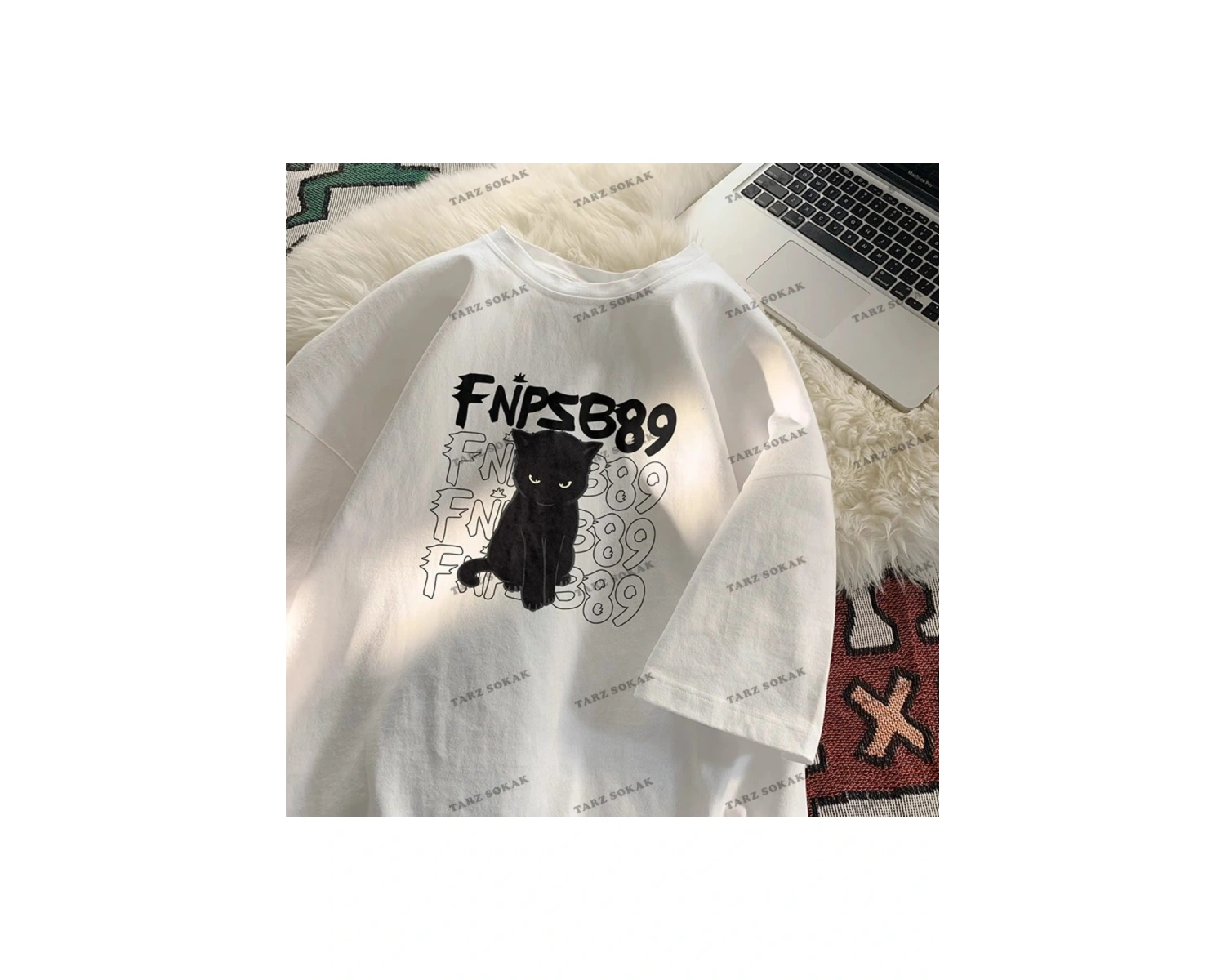 Y2K Unisex Harajuka Anime Retro Kawai Kuromi T-shirt Kod-Mavi-Etiket:  8411