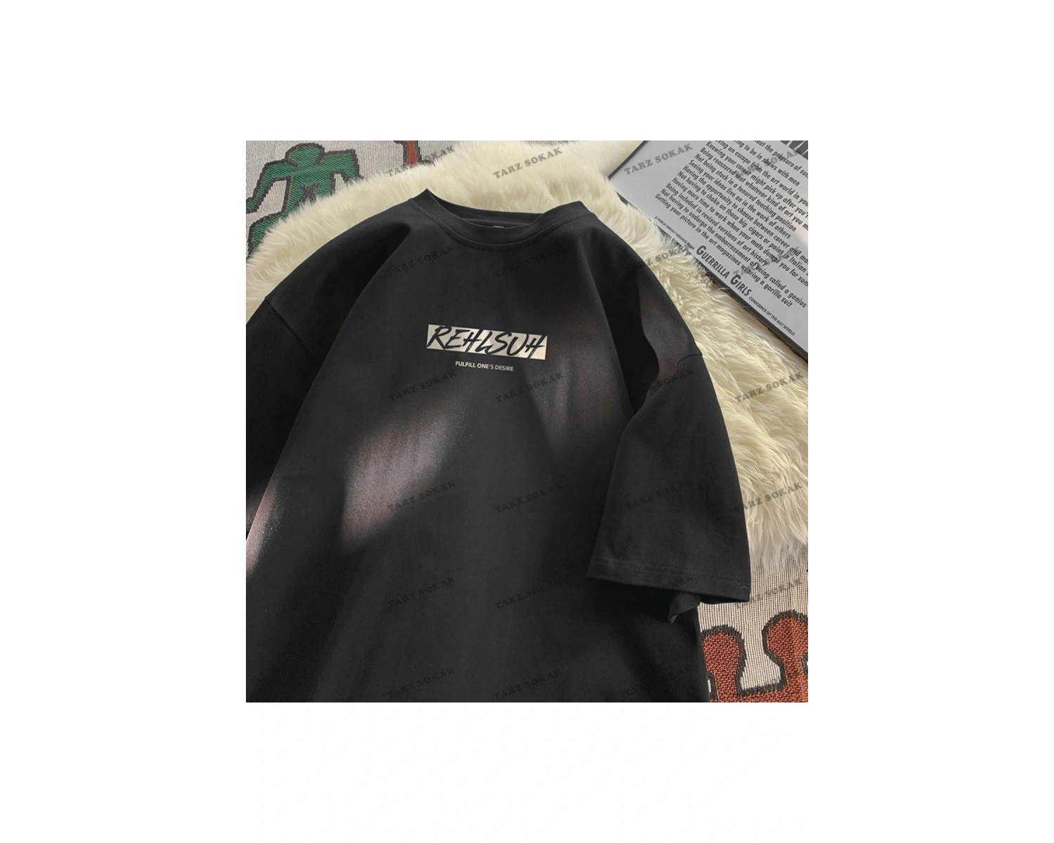 Y2K Unisex Harajuka Anime Retro Kawai Kuromi T-shirt Kod-Mavi-Etiket:  8437