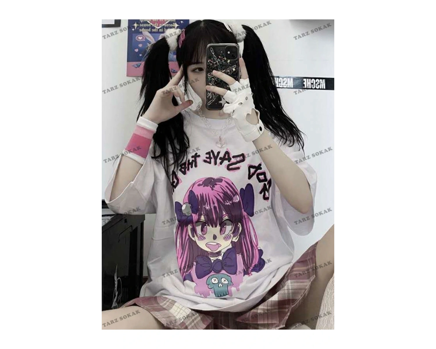 Y2K Unisex Harajuka Anime Retro Kawai Kuromi T-shirt Kod  Rertr Tarzsokak 6682