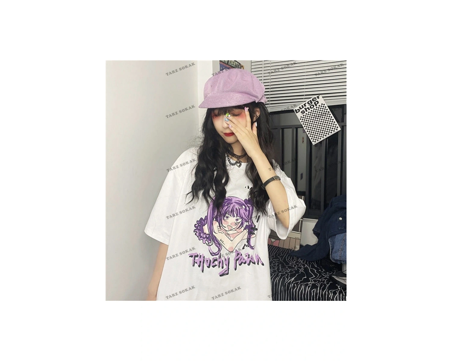 Y2K Unisex Harajuka Anime Retro Kawai Kuromi T-shirt Kod  Rertr Tarzsokak 6710