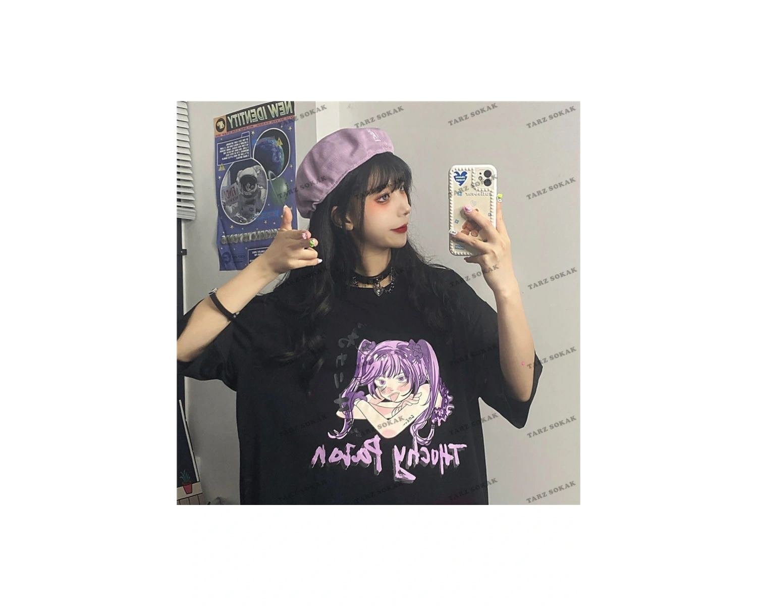 Y2K Unisex Harajuka Anime Retro Kawai Kuromi T-shirt Kod  Rertr Tarzsokak 6710