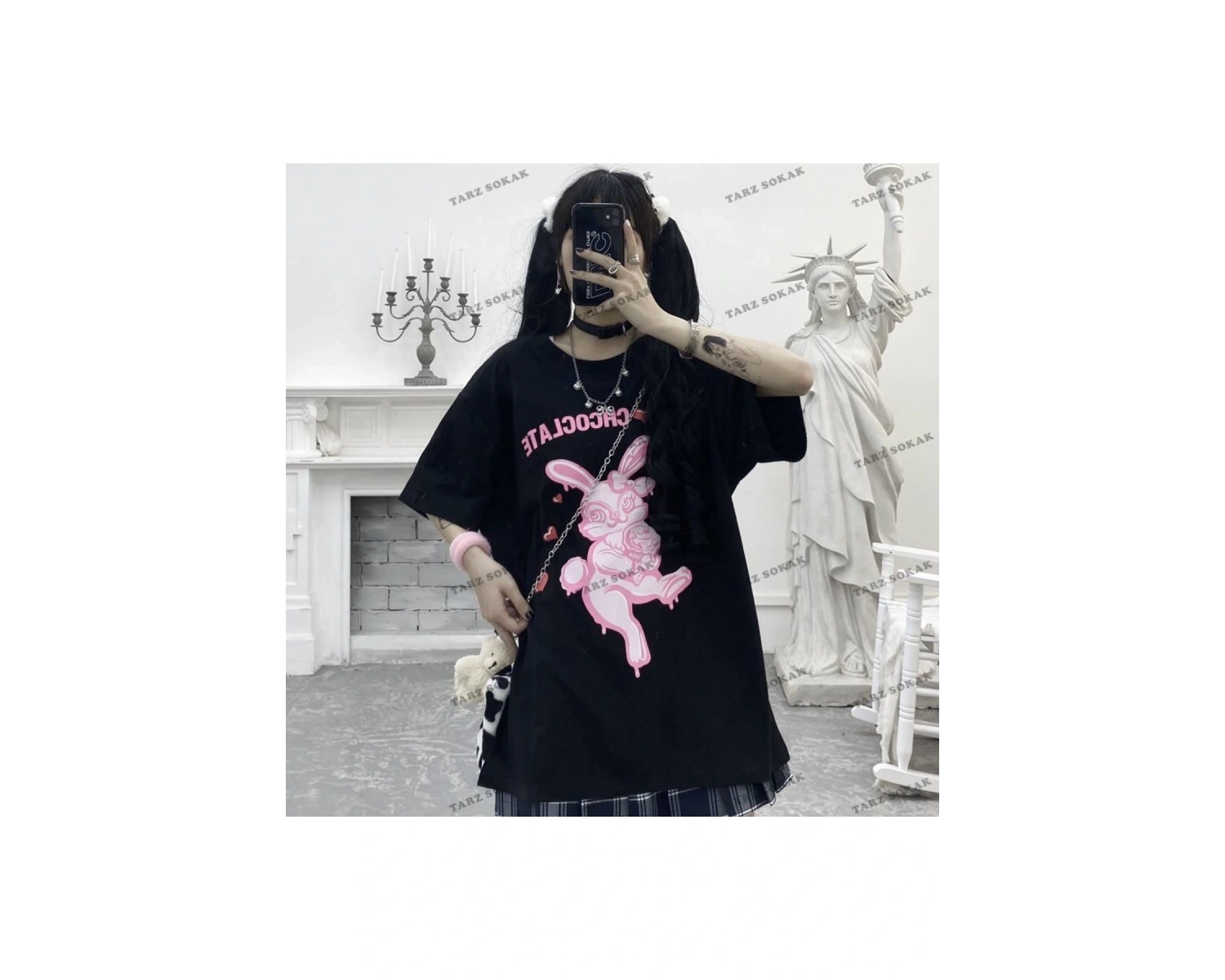 Y2K Unisex Harajuka Anime Retro Kawai Kuromi T-shirt Kod  Rertr Tarzsokak 6716