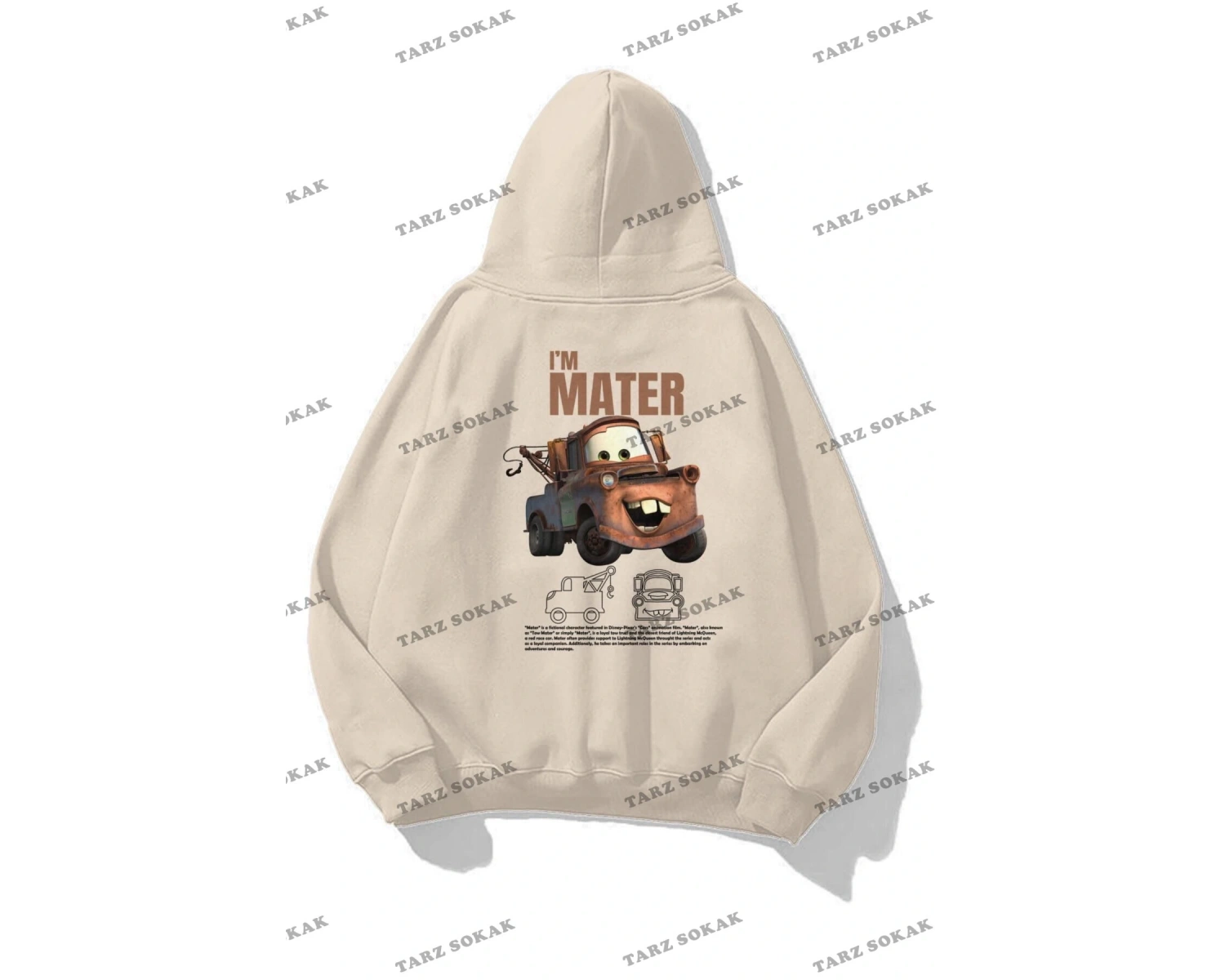 Y2K Unisex Im Sally Cars Sweatshirt KOD 1613 Beyaz