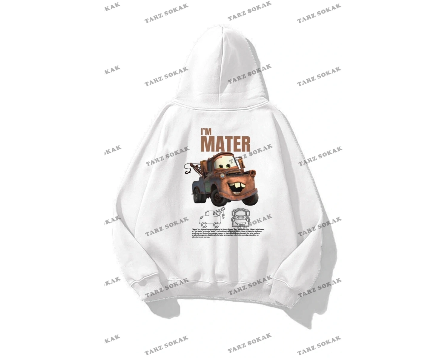 Y2K Unisex Im Sally Cars Sweatshirt KOD 1613 Beyaz