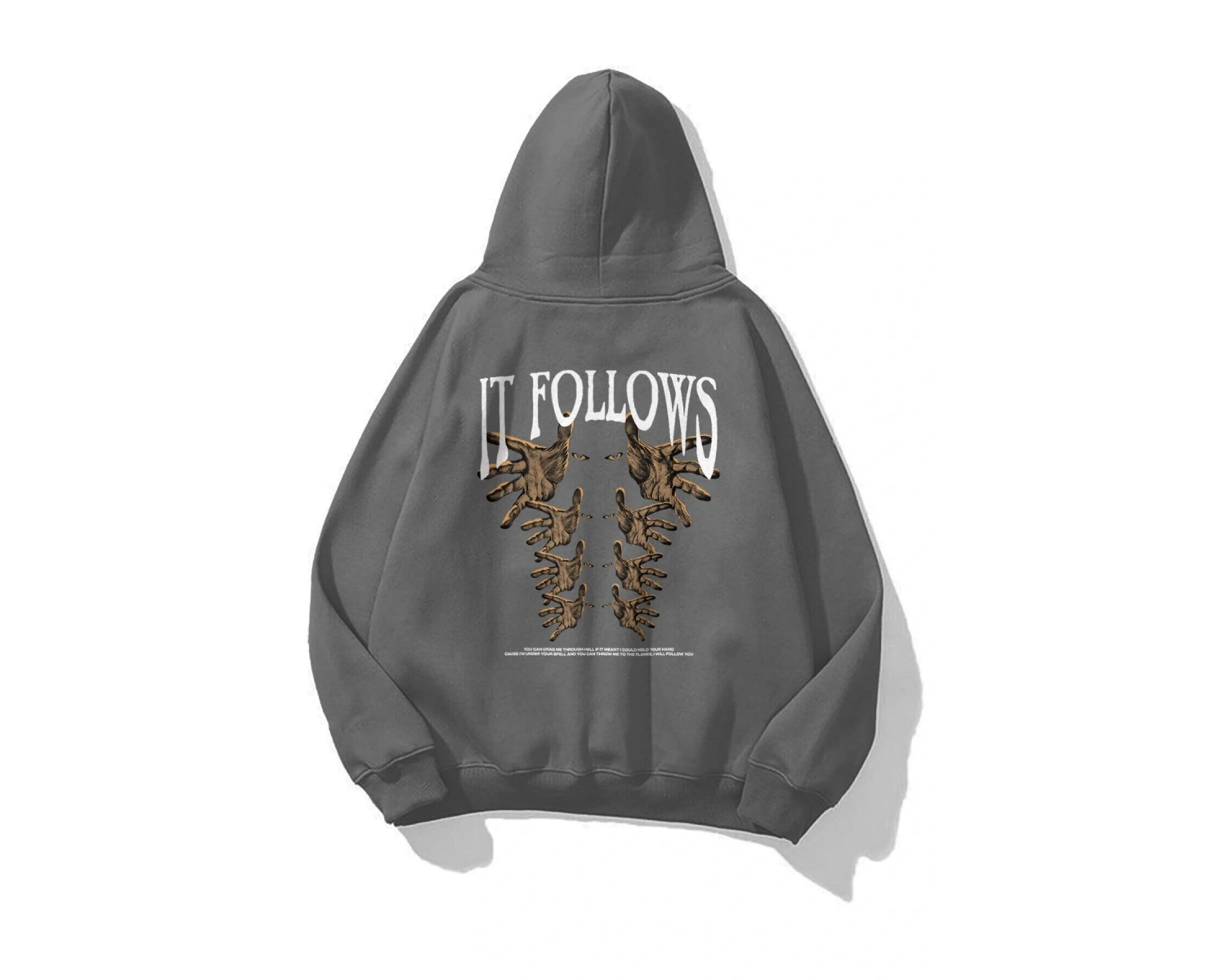 Y2K Unisex It Follows Sweatshirt Hoodie KOD 1715 Gri