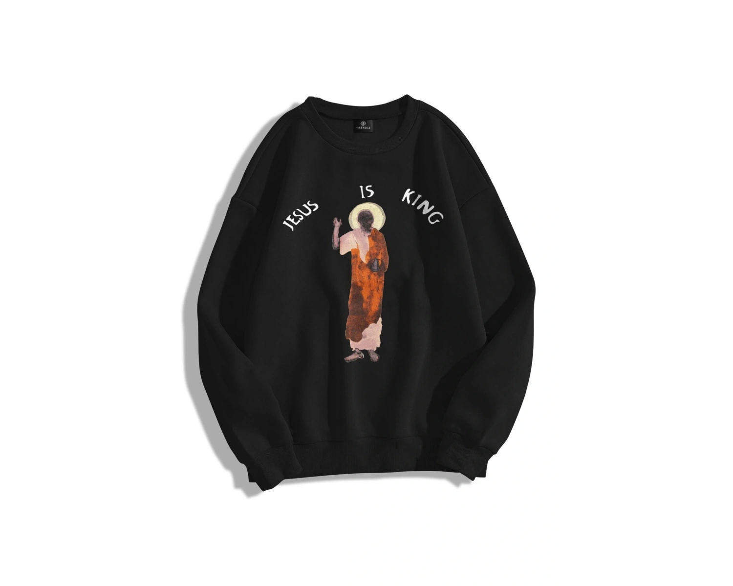 Y2K Unisex Jesus Is King Bisiklet Yaka Sweatshirt KOD 1806