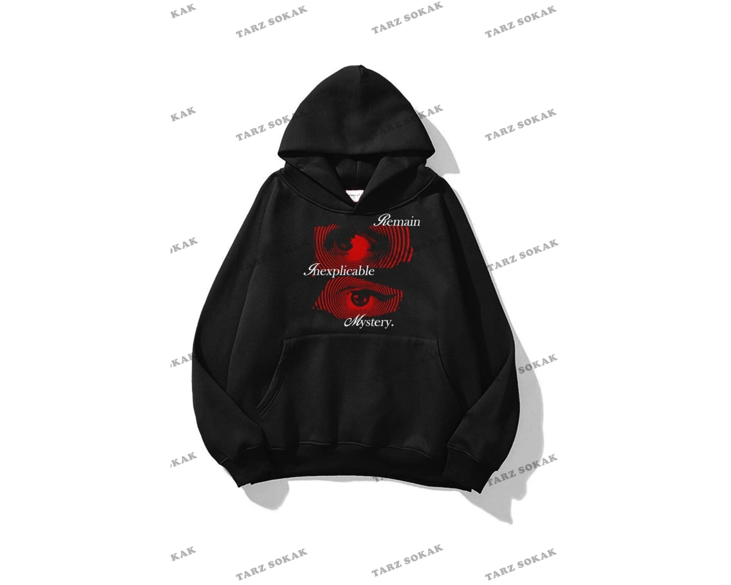 Y2K Unisex Remain Mystery Sweatshirt Hoodie KOD 1745 Siyah