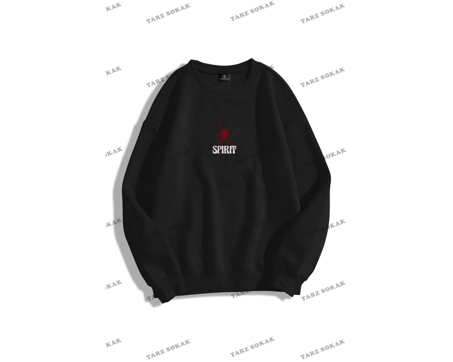 Y2K Unisex Spirit Bisiklet Yaka Sweatshirt KOD 1838 Beyaz