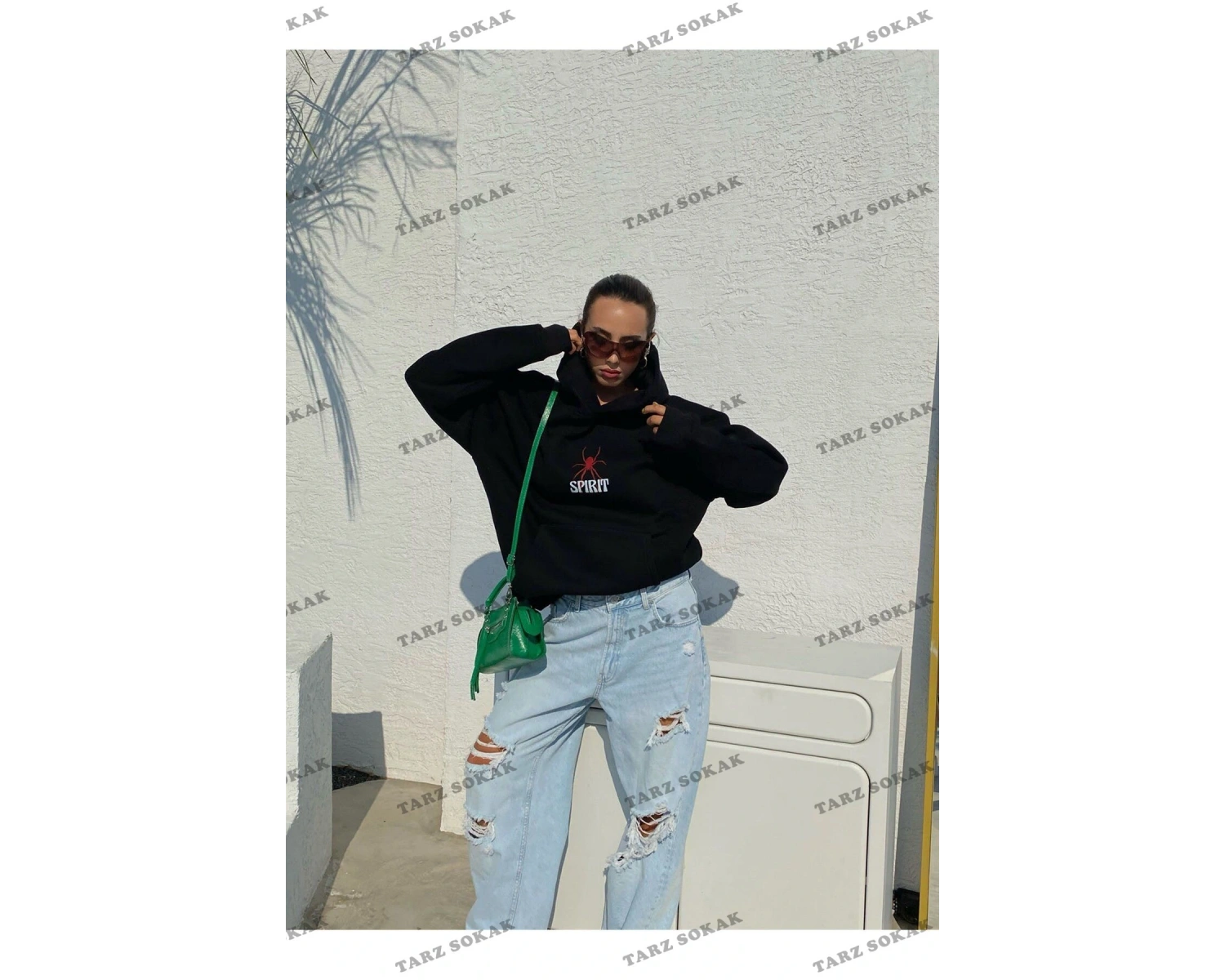 Y2K Unisex Spirit Sweatshirt Hoodie KOD 1917 Beyaz