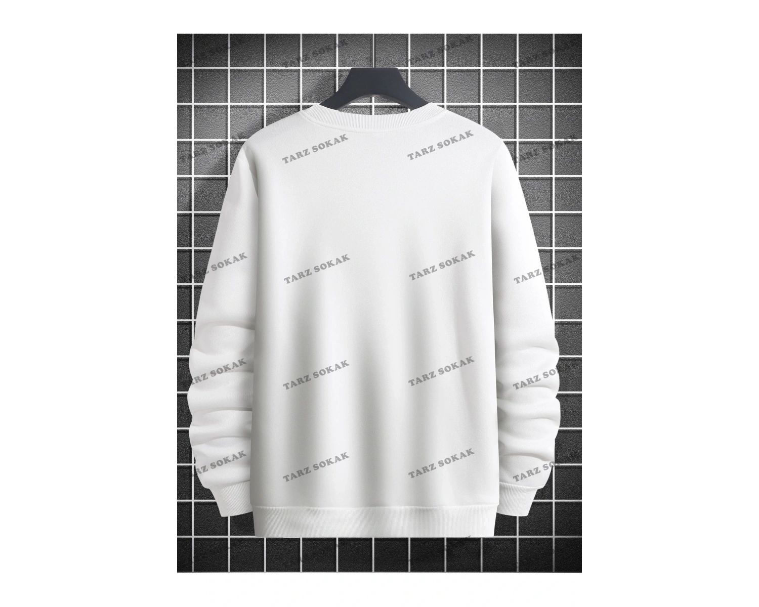 Y2K Unisex Two Rabbit with Flower Sweatshirt KOD 1542 Beyaz