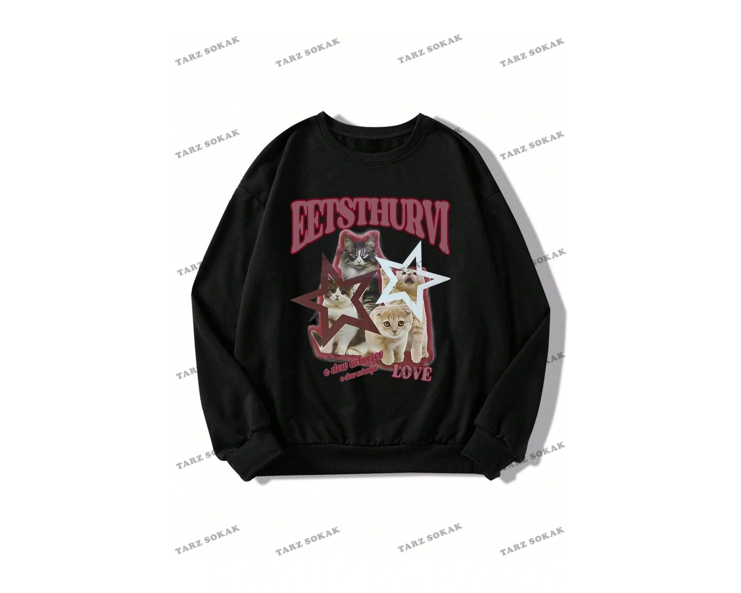 Y2K YENİ SEZON SSWEAT HARAJUKA KUROMİ RETRO KOD 1181 Siyah