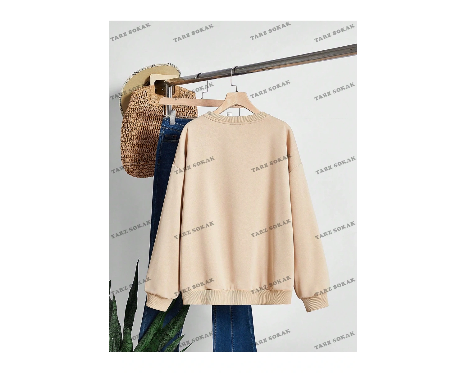 Y2K YENİ SEZON SSWEAT HARAJUKA KUROMİ RETRO KOD 1283 Bej