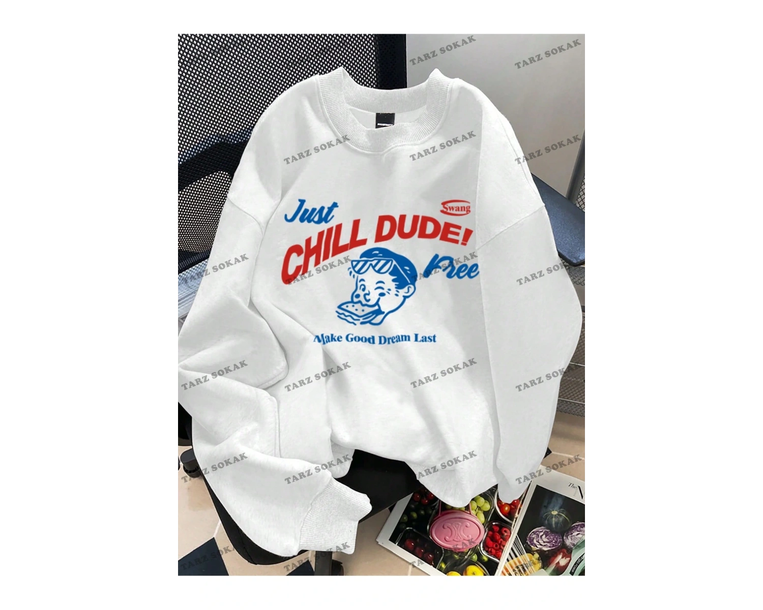 Y2K YENİ SEZON SSWEAT HARAJUKA KUROMİ RETRO KOD 1522 Haki