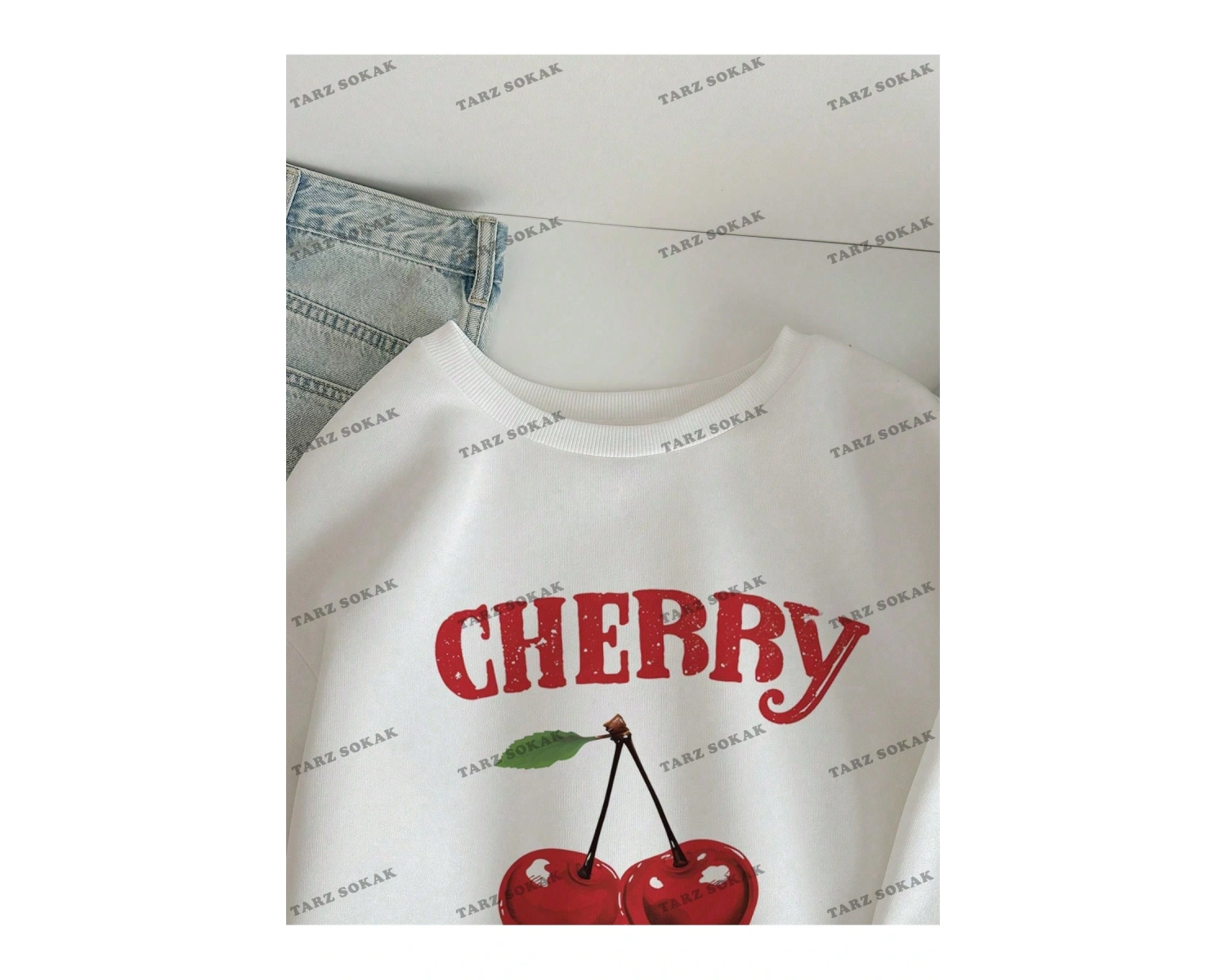 Y2K YENİ SEZON SSWEAT HARAJUKA KUROMİ RETRO KOD 1573 Beyaz