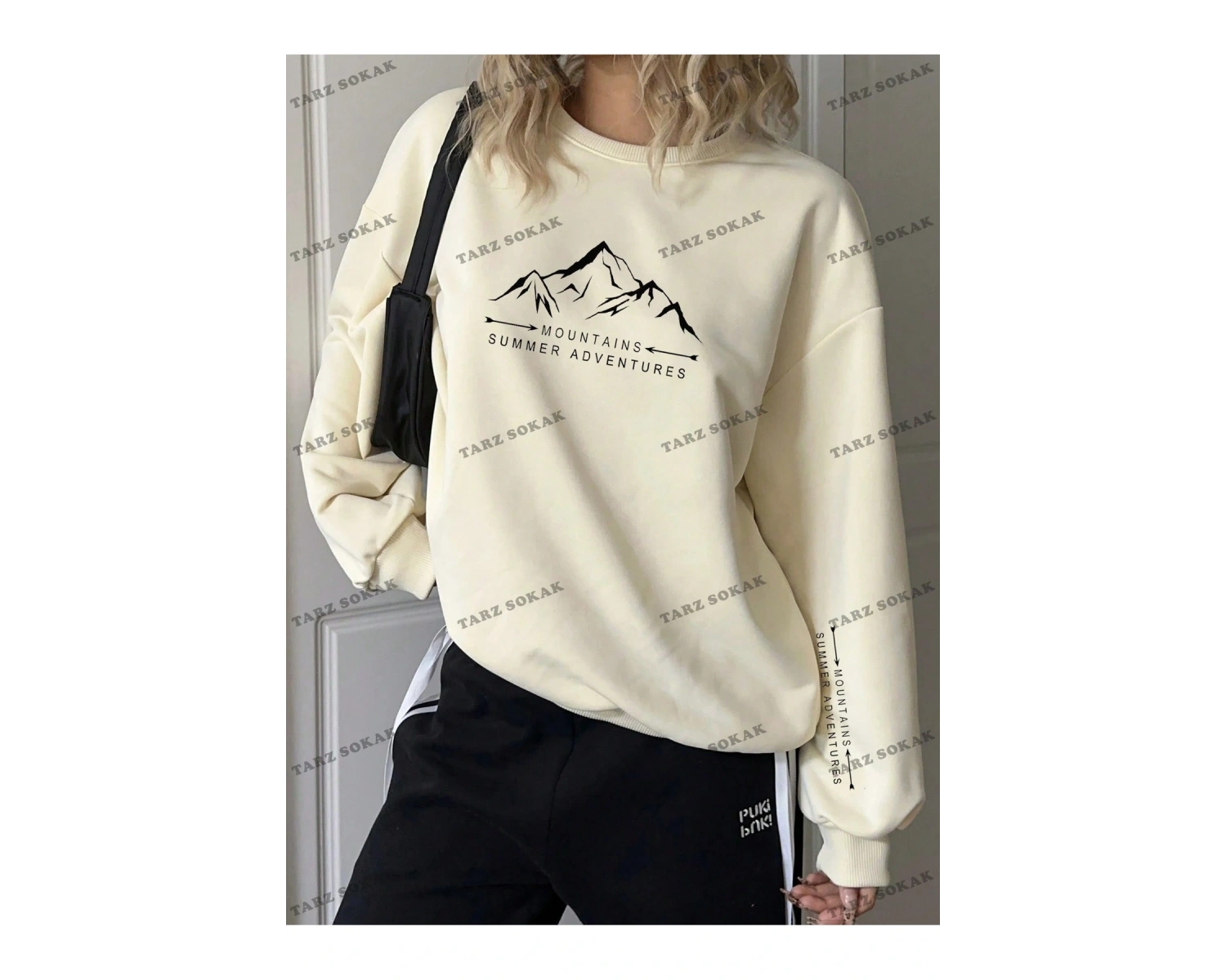 Y2K YENİ SEZON SSWEAT HARAJUKA KUROMİ RETRO KOD 16 Bej