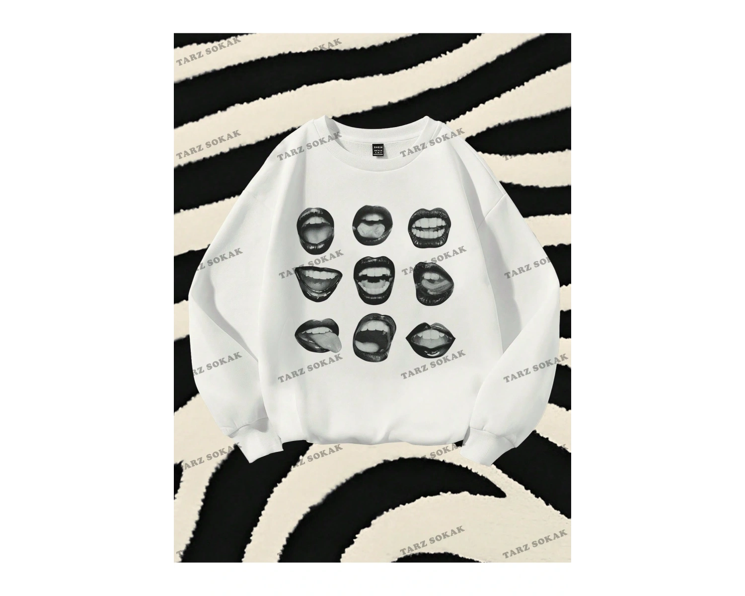 Y2K YENİ SEZON SSWEAT HARAJUKA KUROMİ RETRO KOD 16 Beyaz