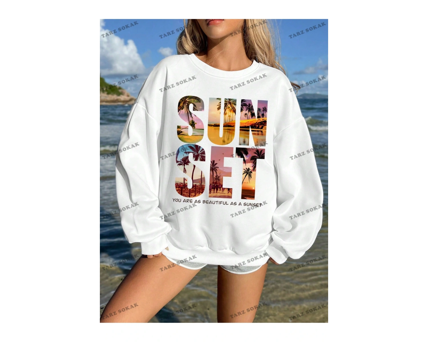 Y2K YENİ SEZON SSWEAT HARAJUKA KUROMİ RETRO KOD 16 Beyaz