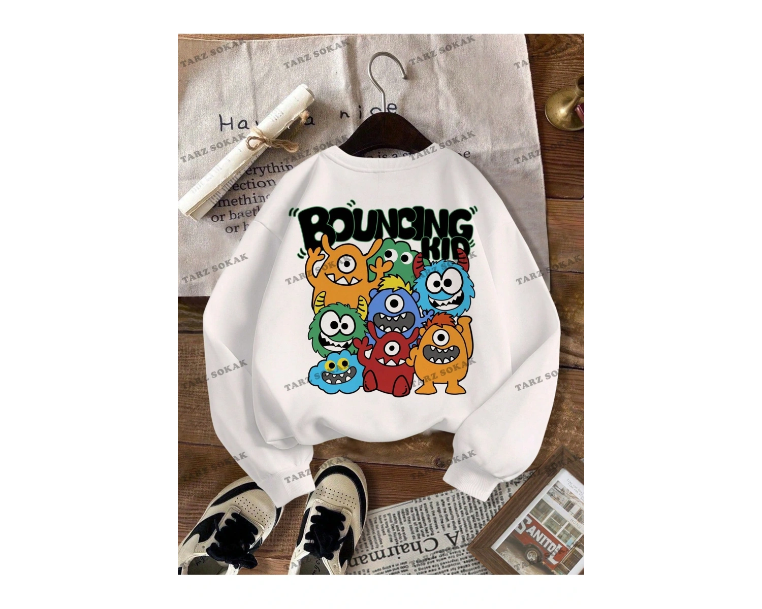 Y2K YENİ SEZON SSWEAT HARAJUKA KUROMİ RETRO KOD 16 Beyaz