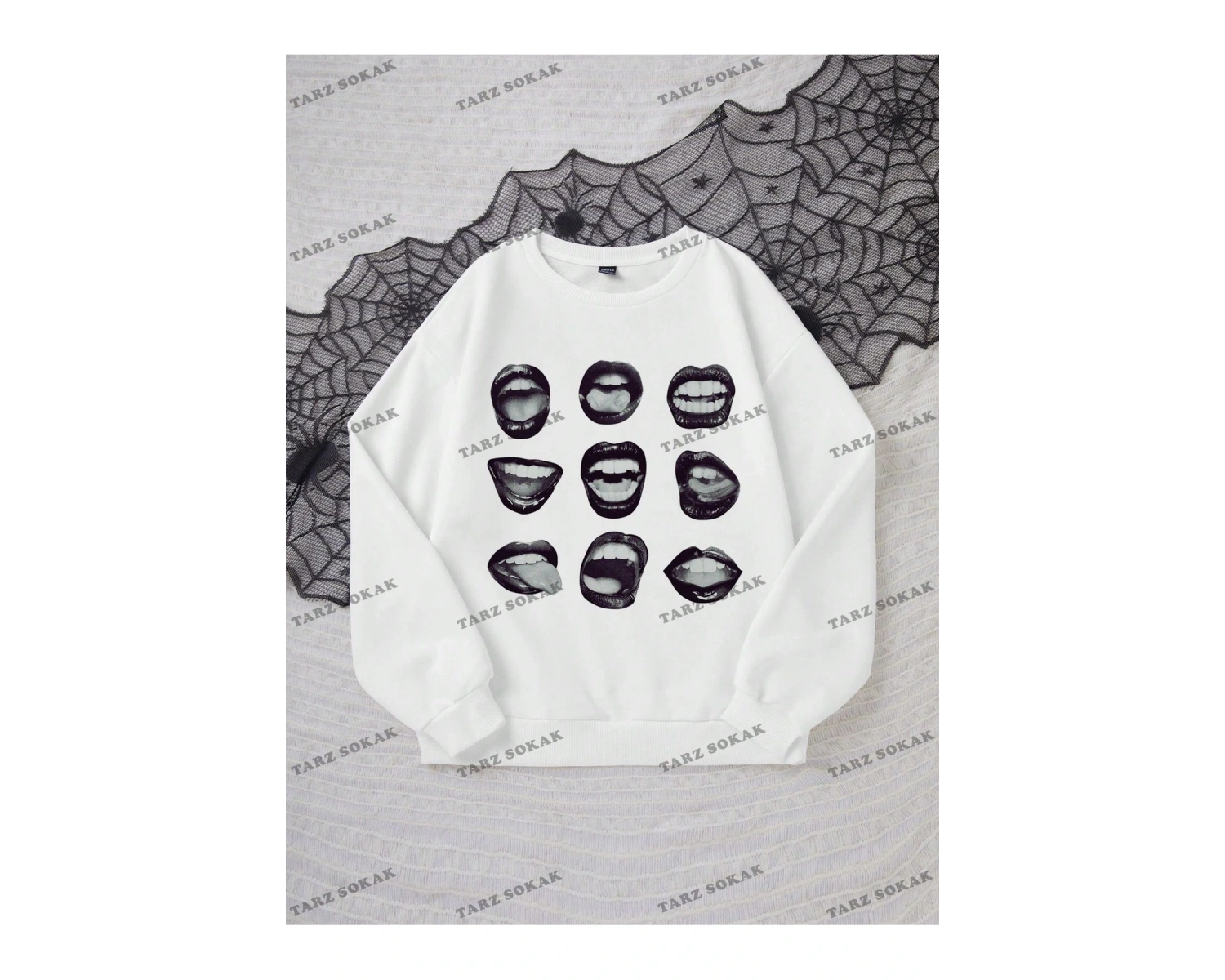 Y2K YENİ SEZON SSWEAT HARAJUKA KUROMİ RETRO KOD 16 Beyaz