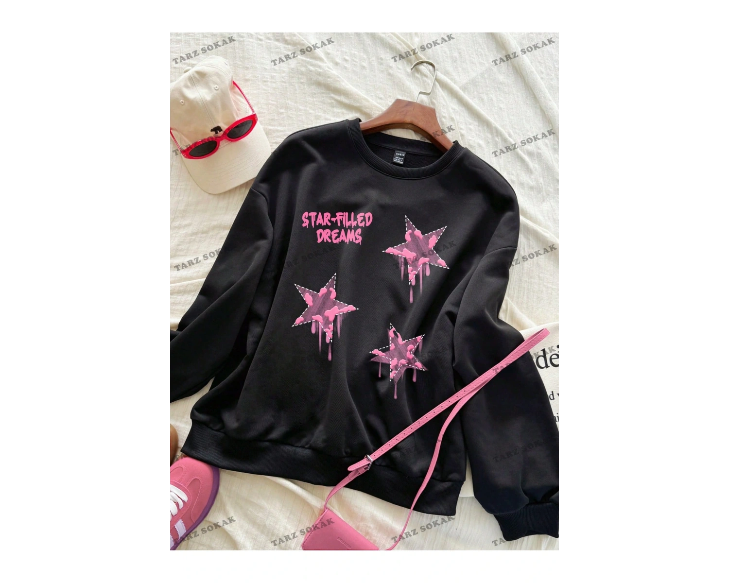 Y2K YENİ SEZON SSWEAT HARAJUKA KUROMİ RETRO KOD 16 Siyah