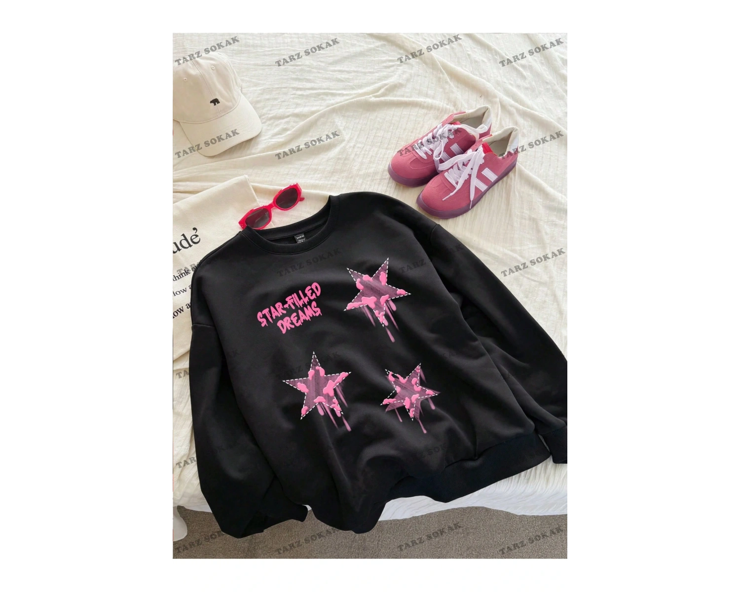 Y2K YENİ SEZON SSWEAT HARAJUKA KUROMİ RETRO KOD 16 Siyah