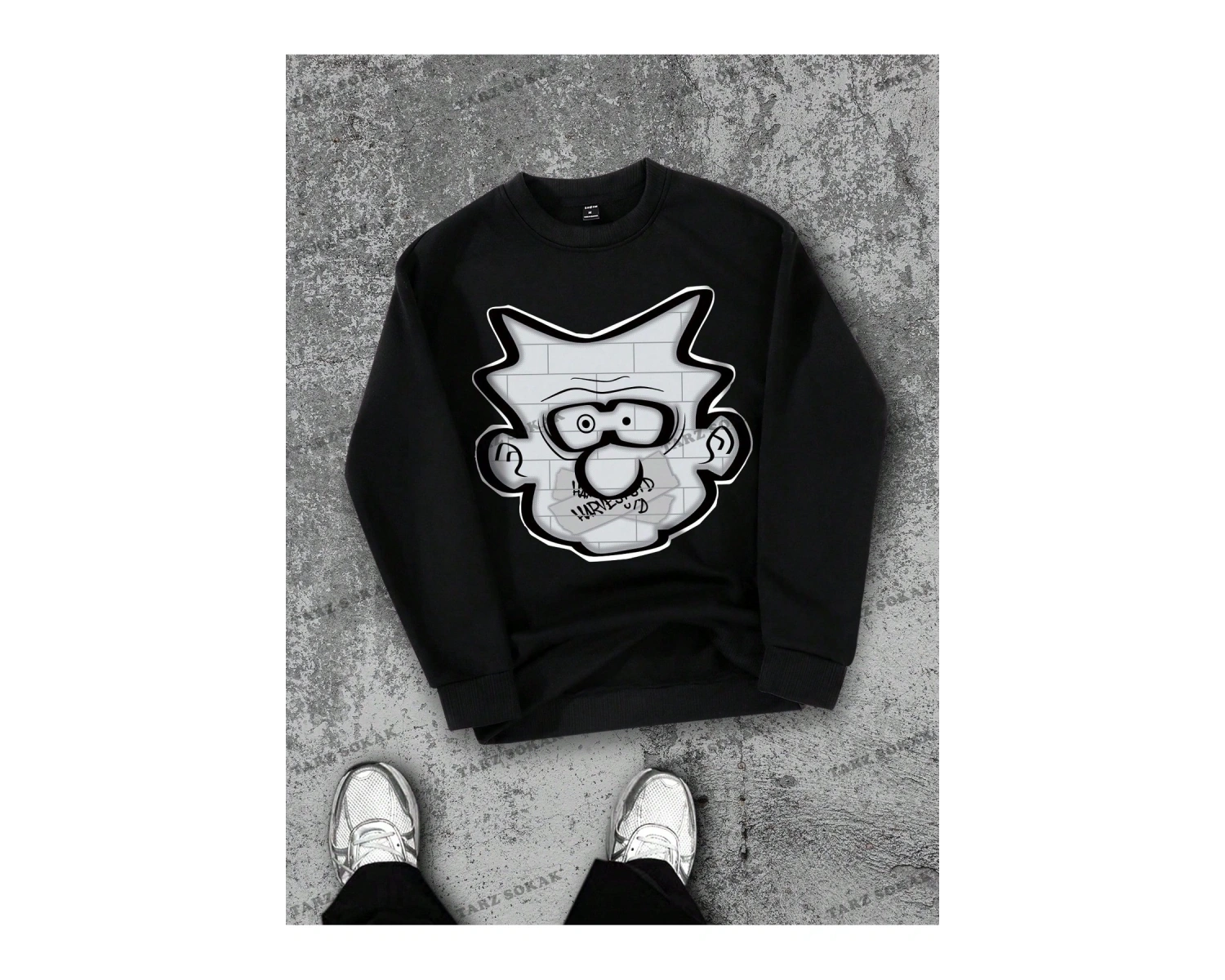 Y2K YENİ SEZON SSWEAT HARAJUKA KUROMİ RETRO KOD 1601 Siyah