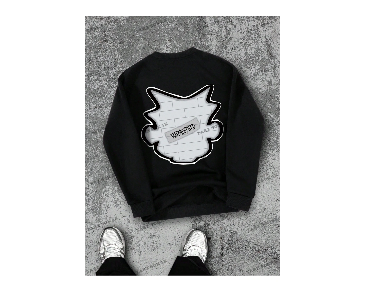 Y2K YENİ SEZON SSWEAT HARAJUKA KUROMİ RETRO KOD 1601 Siyah