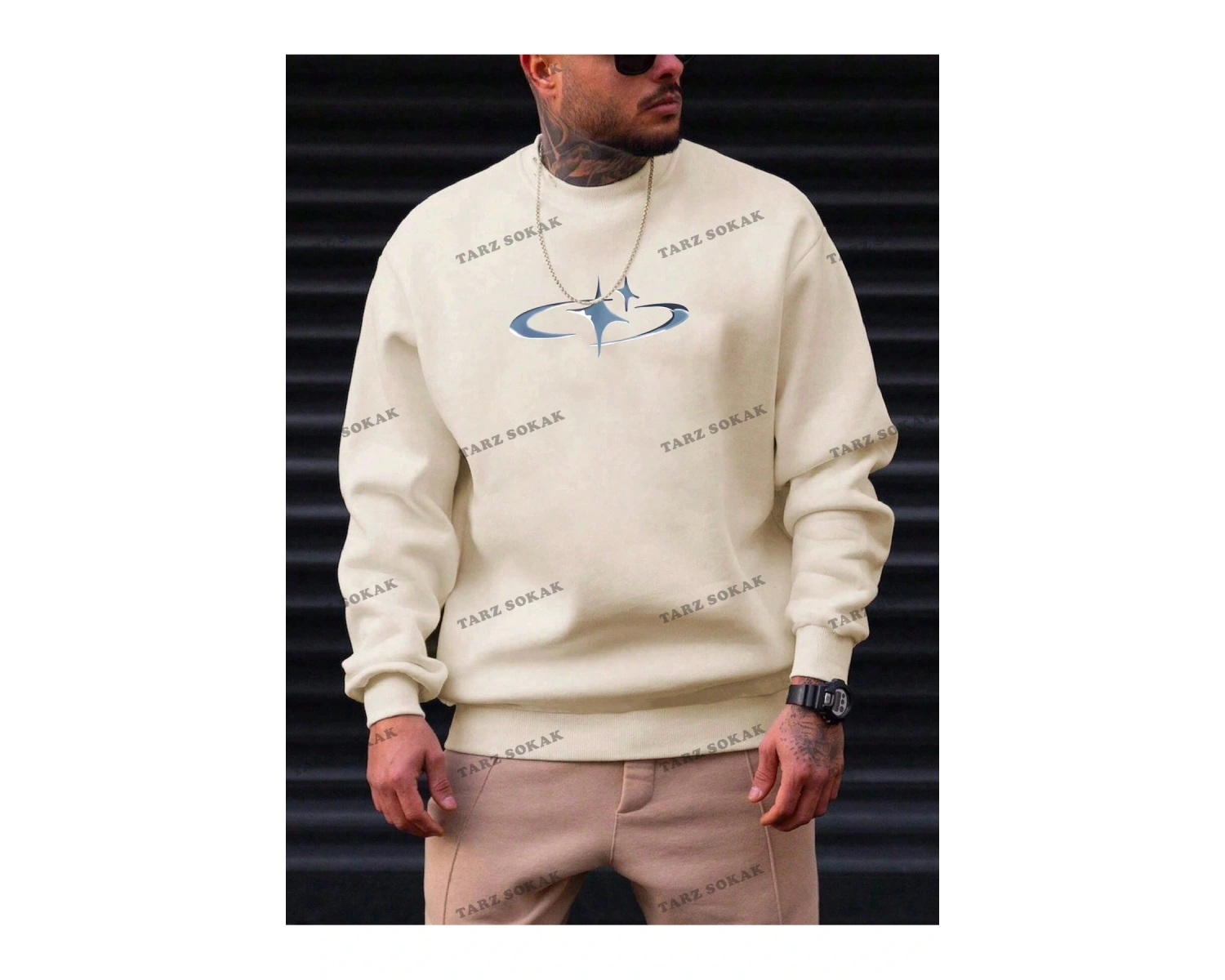 Y2K YENİ SEZON SSWEAT HARAJUKA KUROMİ RETRO KOD 1617 Bej