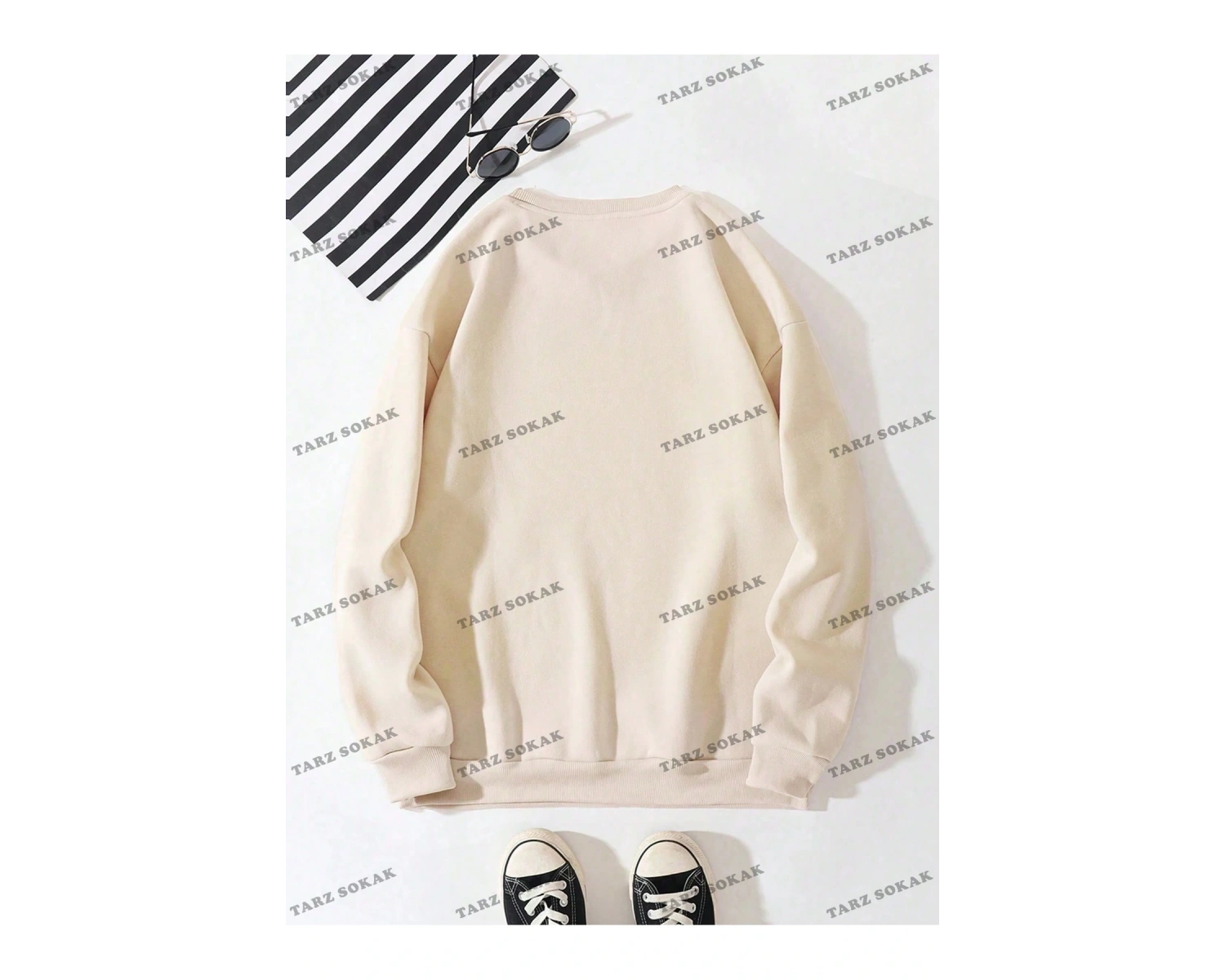 Y2K YENİ SEZON SSWEAT HARAJUKA KUROMİ RETRO KOD 1617 Bej