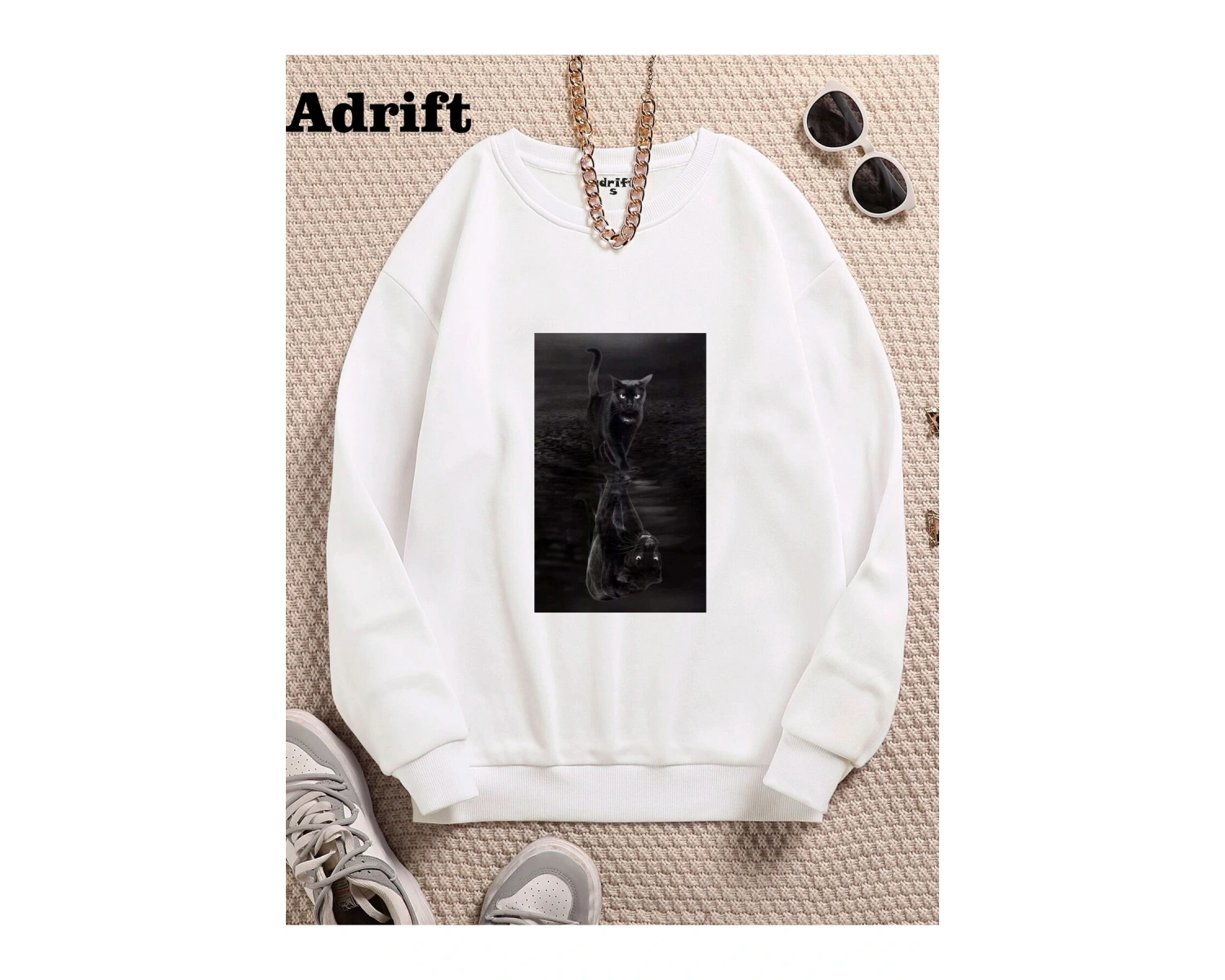 Yansıma jaguar Köstebek Sokak Trend Tasarım Harajuku/Gotik Beyaz