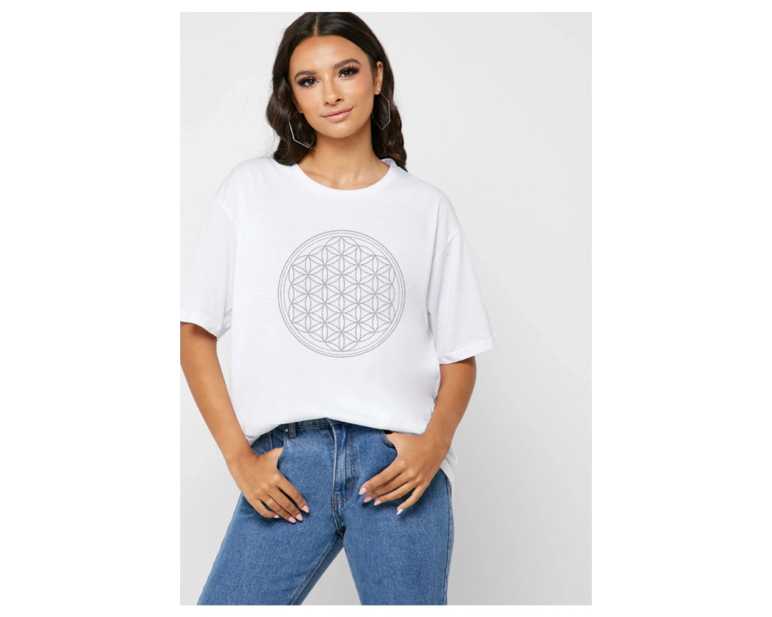 Yaşam Çiçeği Oversize Tişört