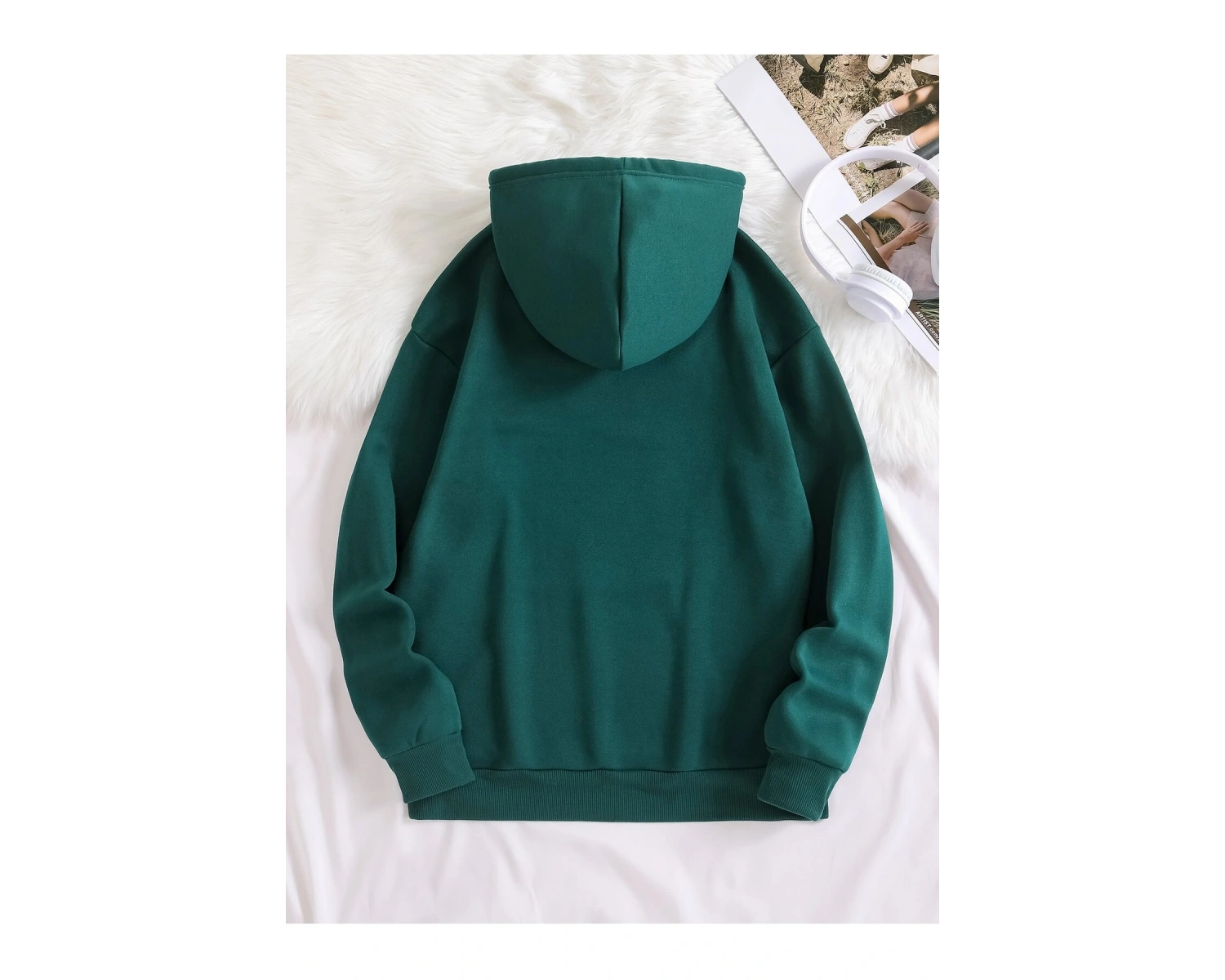 Yasolin----Haki PANDA Özel Baskılı Oversize Kapüşonlu Sweatshirt Haki