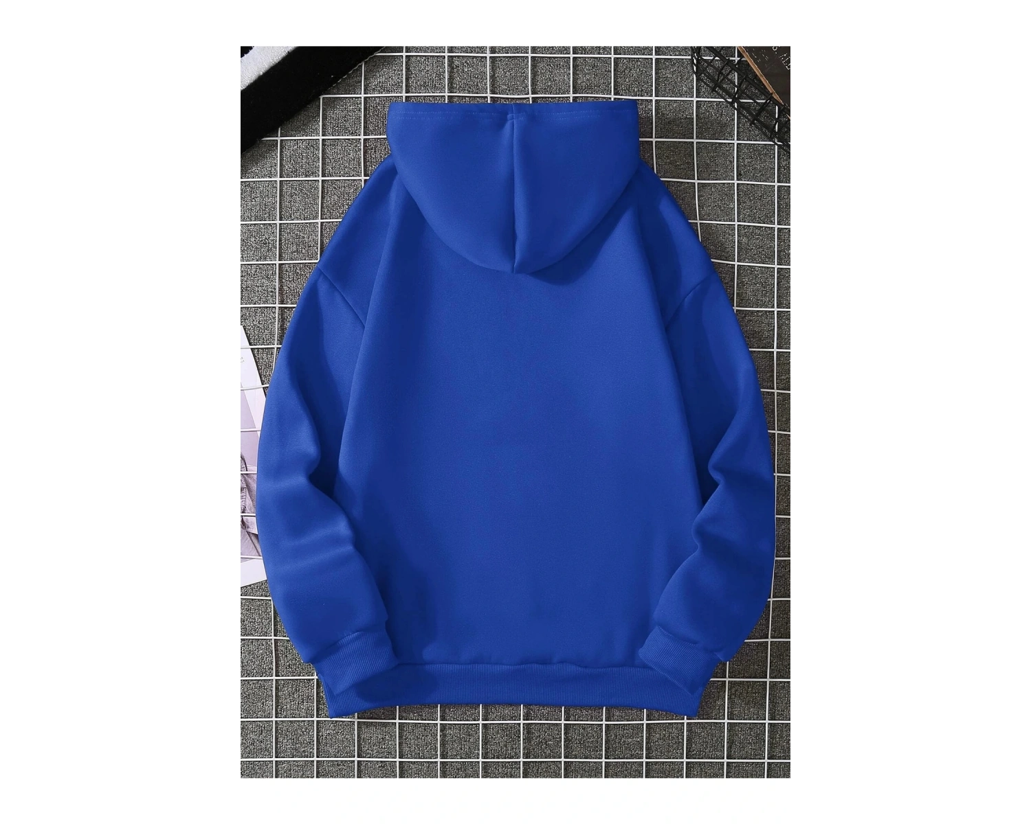 Yasolin----Kadın Küçül Kalp Baskılı Kapüşonlu Sweatshirt MAVİRENK