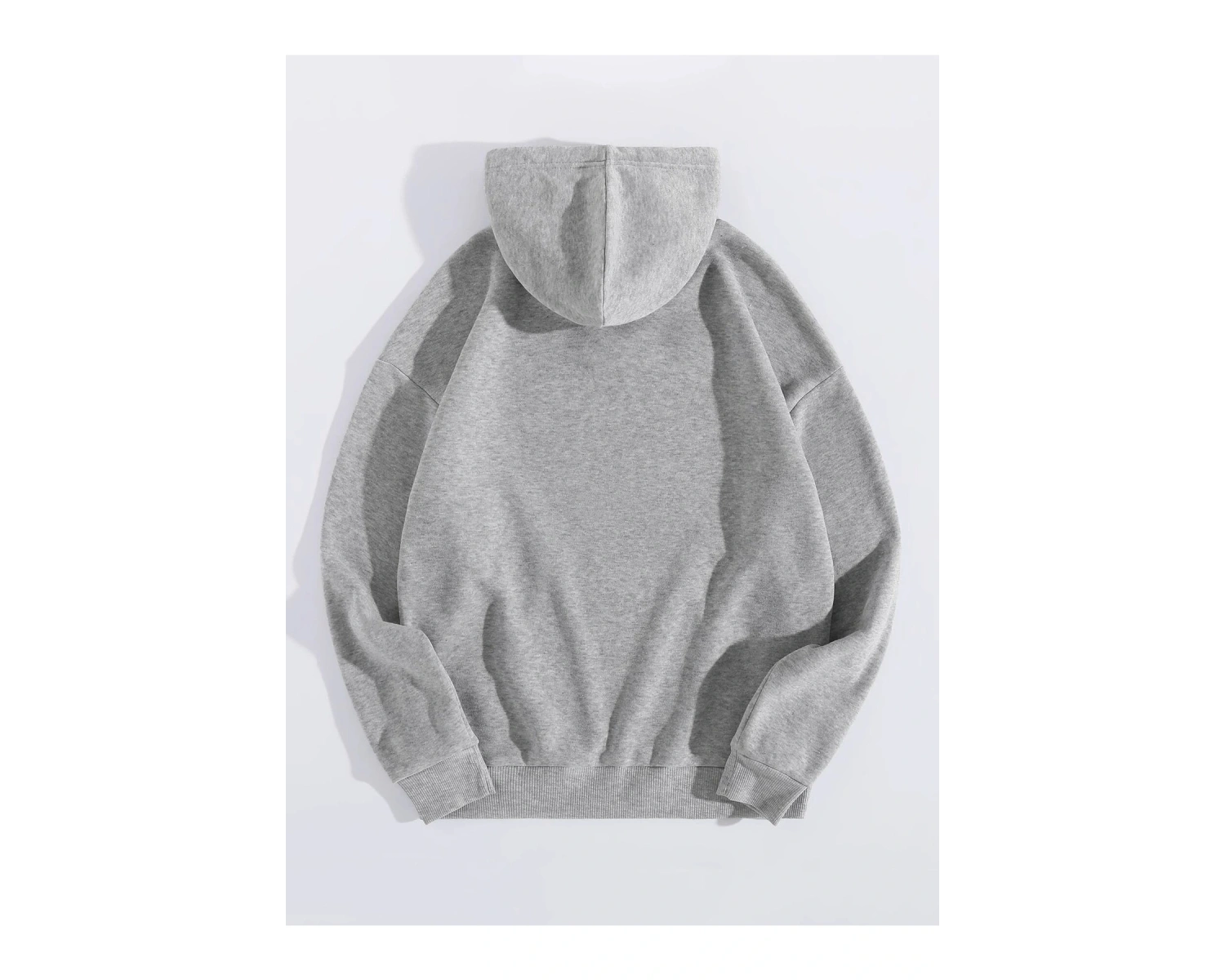 Yasolin----Unisex Chicago76 Baskılı Oversize Kapüşonlu Sweatshirt Gri