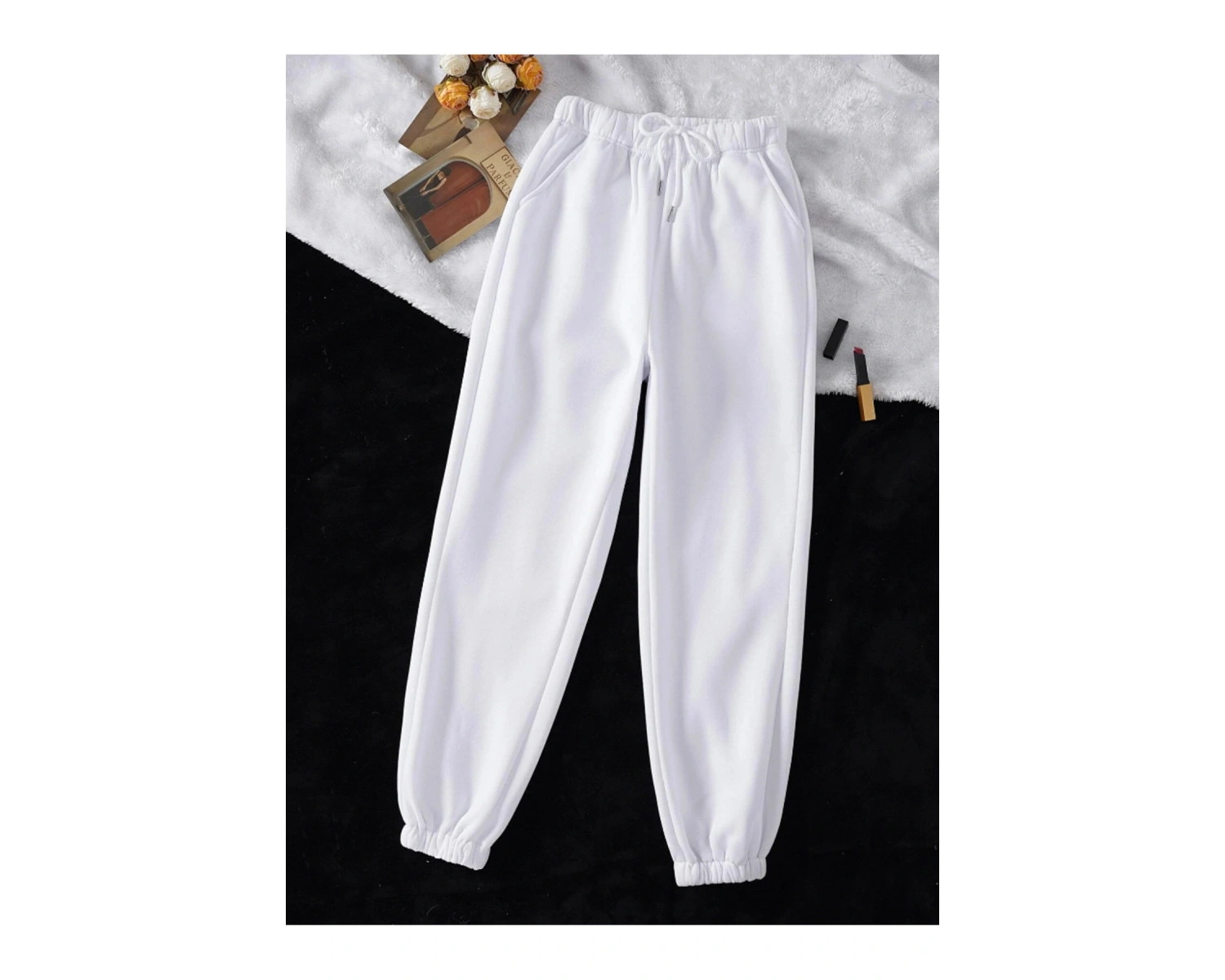 Yasolin----Unisex Kadın/Erkek Özel Renkli Düz Paça Lastik Eşofman Altı Jogger