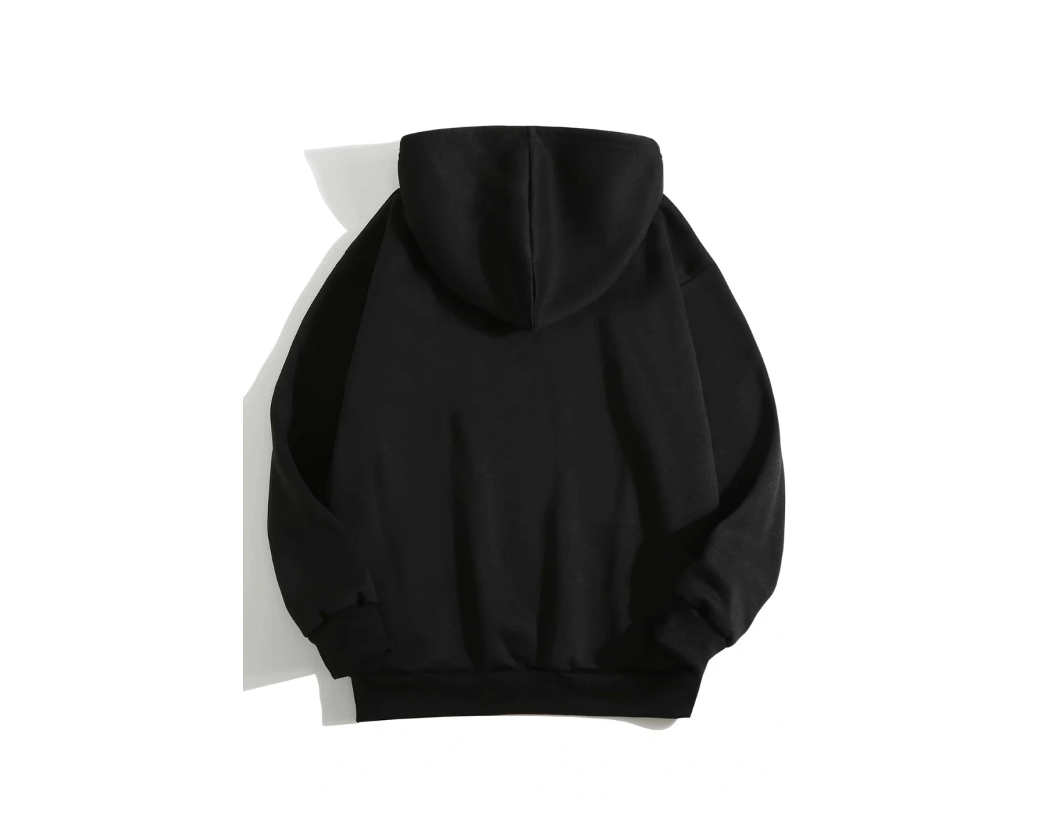 Yasolin----Unisex Love Baskılı Oversize Kapüşonlu Sweatshirt Siyah