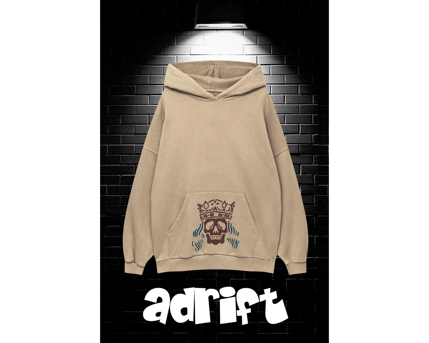 Yasolin----Unisex Oversize Kapüşonlu Kanguru Cepli Get High Stay High Baskılı Sweatshirt Hoodie Bej