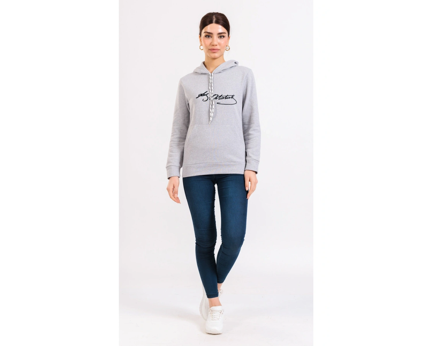 Yasolin----Unisex Renkli Kemal Atatürk Imzalı Kapüşonlu Sevgili Kombin Sweatshirt