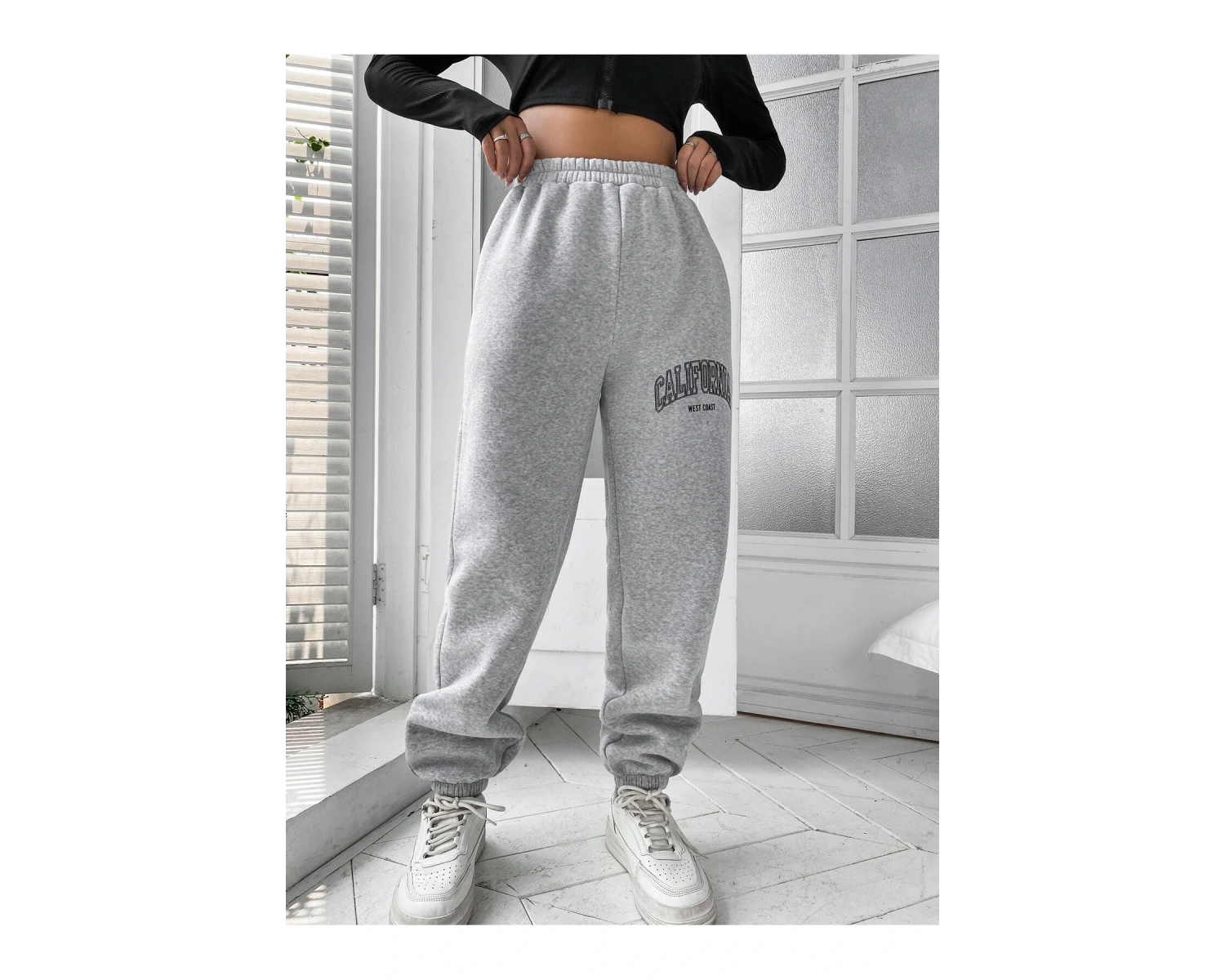 Yazılı Grafik Beli Lastikli Eşofman Altı