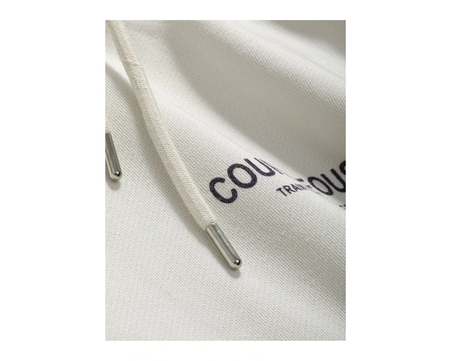 Yıldız Baskılı Damla Omuzlu Kapüşonlu Üst Bej