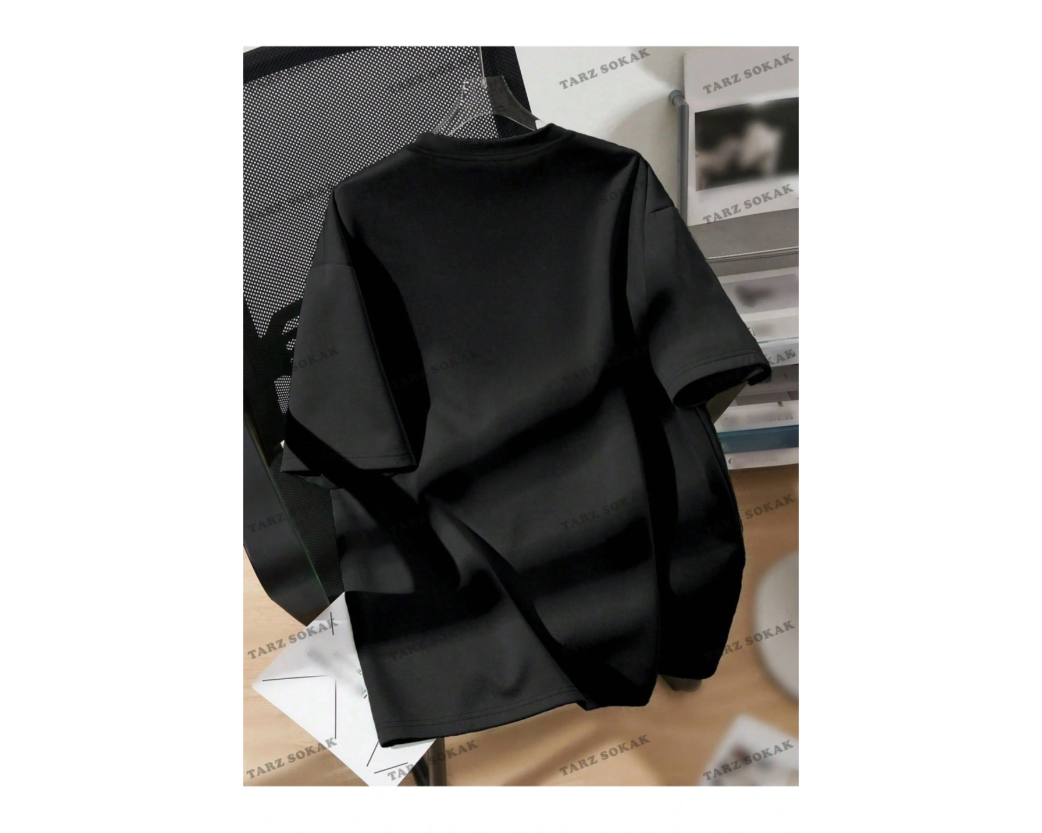 Yıldız Baskılı Oversize Kalıp Unisex T-shirt