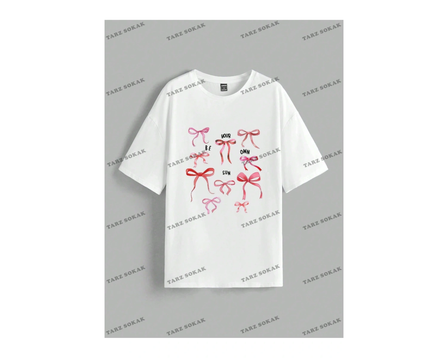 Yıldız Baskılı Oversize Kalıp Unisex T-shirt