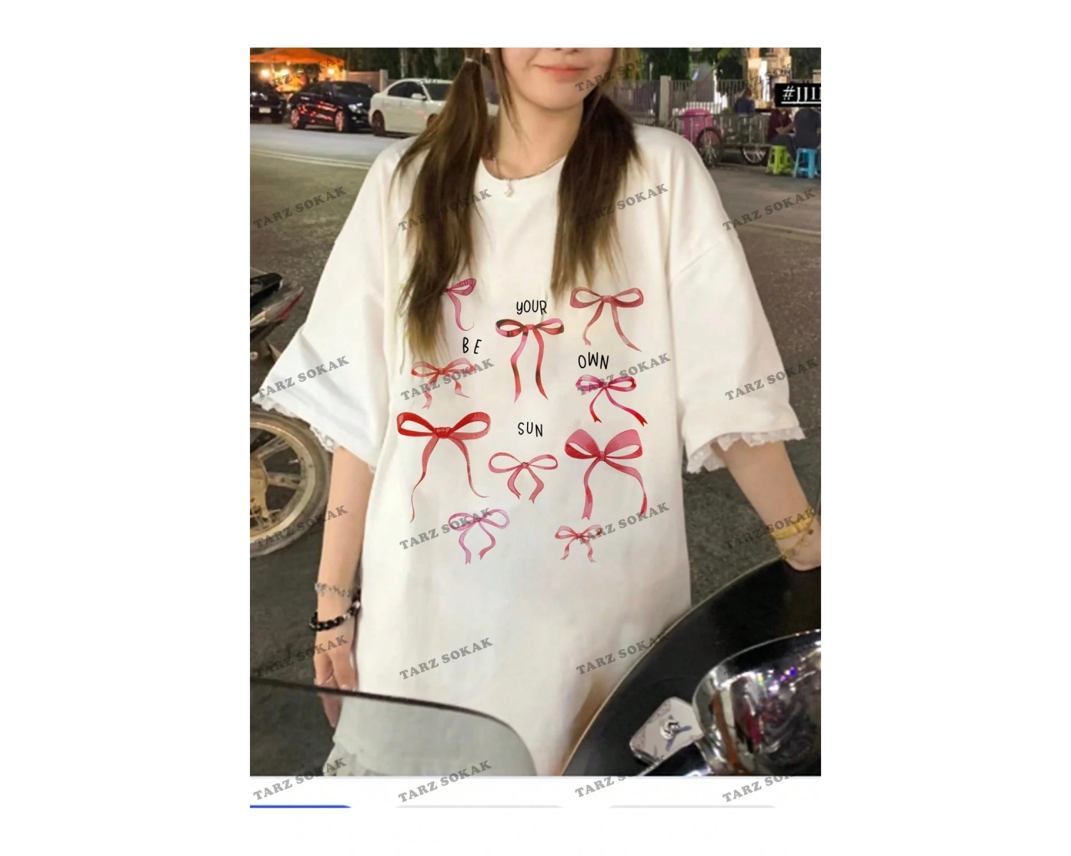 Yıldız Baskılı Oversize Kalıp Unisex T-shirt