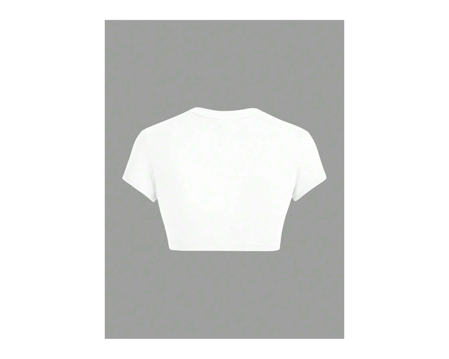 Yıldız Grafikli Yuvarlak Yaka Kısa Kollu Crop