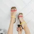 Jane Renkli Leopar Desen Kadın Topuklu Sandalet Terlik