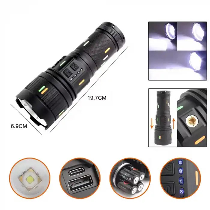 5000 LÜMEN CREE TG LED ŞARJ GÖSTERGELİ EL FENERİ WATTON WT-731