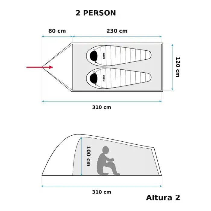 Evolite Altura 2 Kişilik Ultralight Kamp Çadırı
