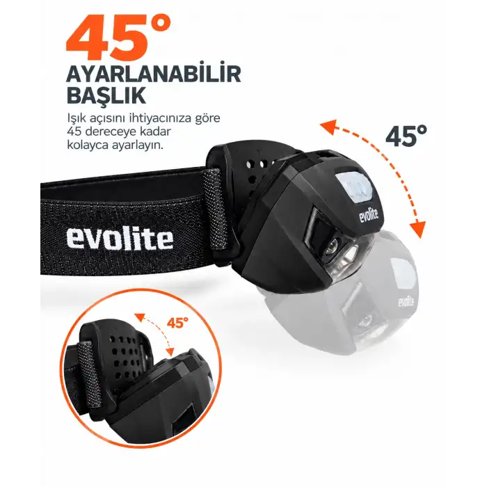 Evolite Shine 150 lm. Kafa Lambası - Siyah