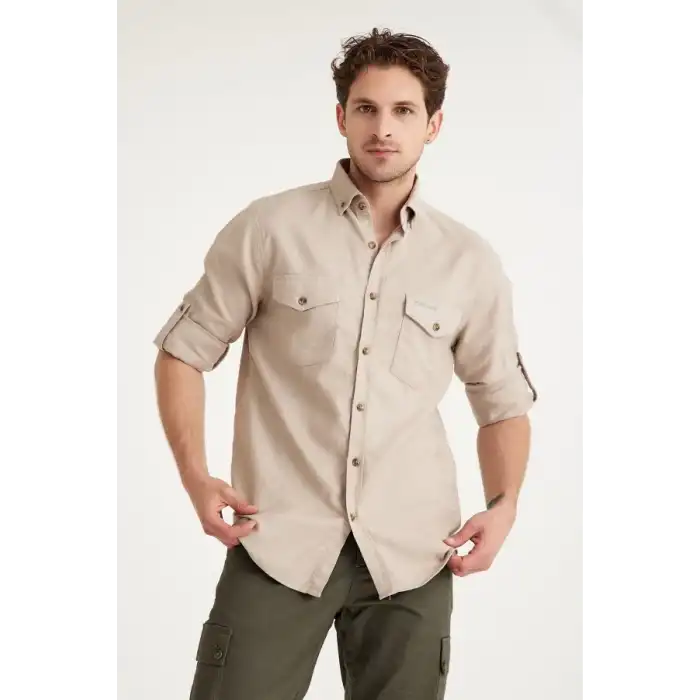 Q&Steinbock Anatolia Erkek Teknik Gömlek - Sand