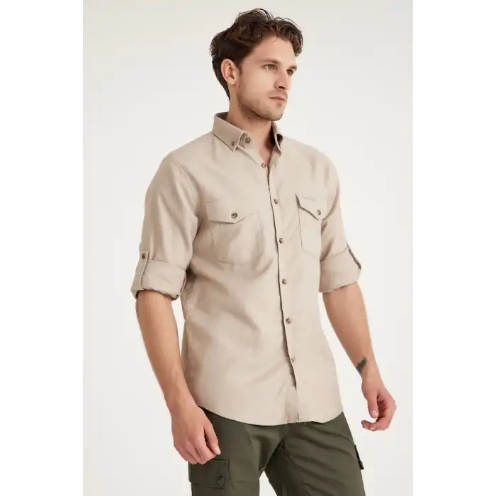 Q&Steinbock Anatolia Erkek Teknik Gömlek - Sand